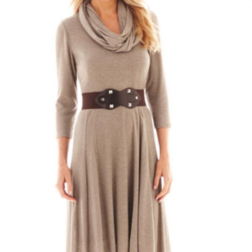 Robbie Bee Cowel Neck Sweater Dress